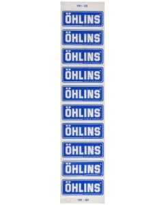 Ohlins Sticker - 62mm x 26mm - Blue x10