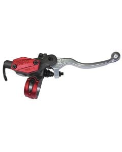 Braktec Front Brake Master Cylinder Hinged - Red - Short lever
