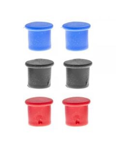 Jitsie Silicone Tyre Valve Caps - Pair (Red / Blue / Black)